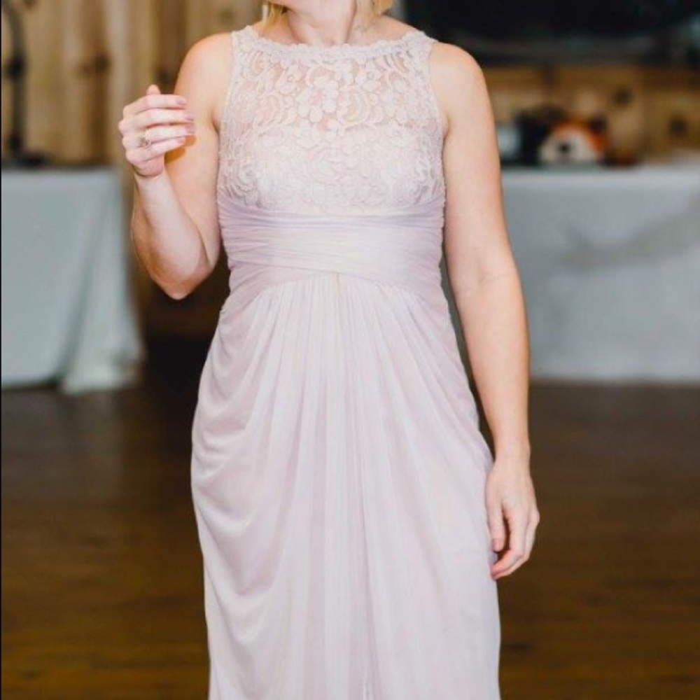 David’s Bridal Sleeveless Long Dress in dusty rose